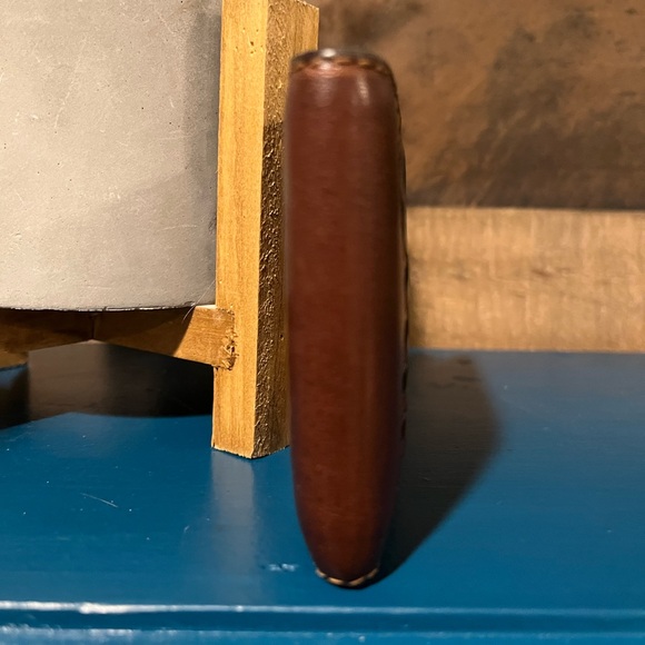 Coach Unisex Wallet Vintage Leather Black Brown Small Whipstitch - Picture 3 of 9